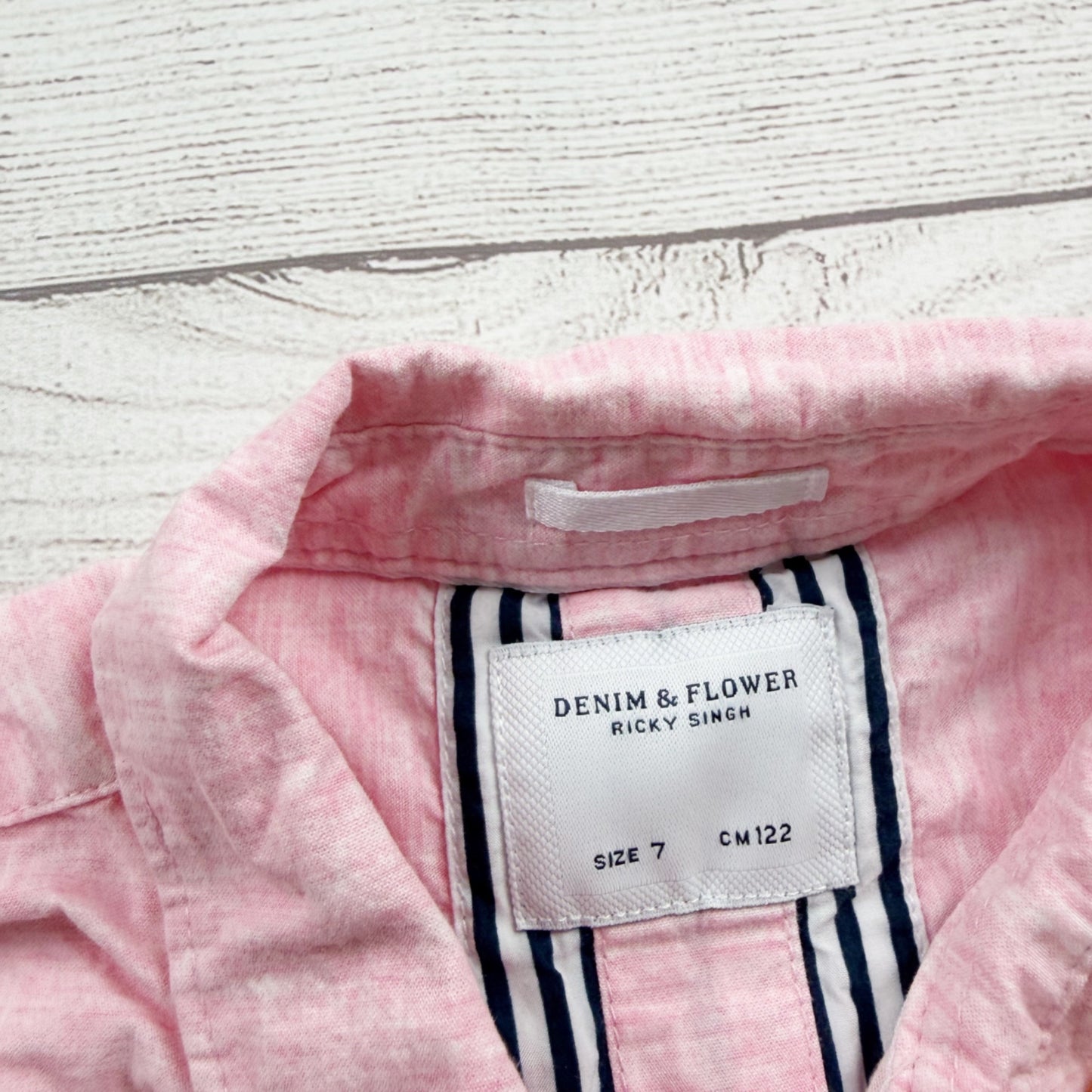 Denim & Flower by Ricky Singh Girls Button-Down Shirt Pink 7