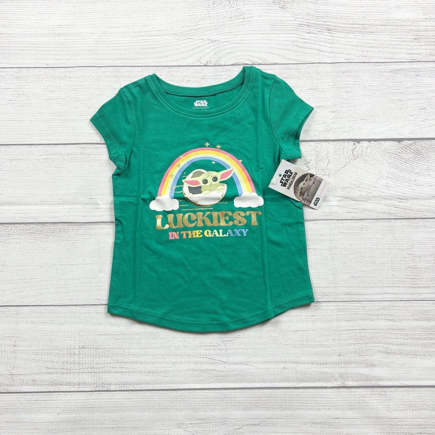 Star Wars Grogu Toddler Girl T-Shirt “Luckiest in the Galaxy” NWT 2T