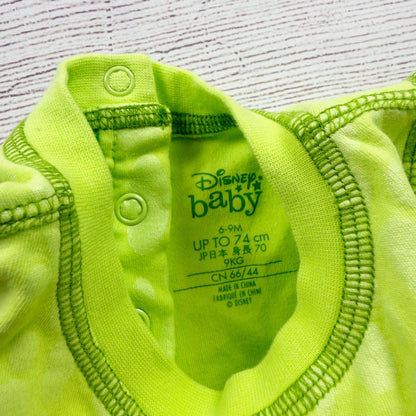 Disney Baby Neon Green Mike Wazowski Romper Monsters Inc 6-9 Months