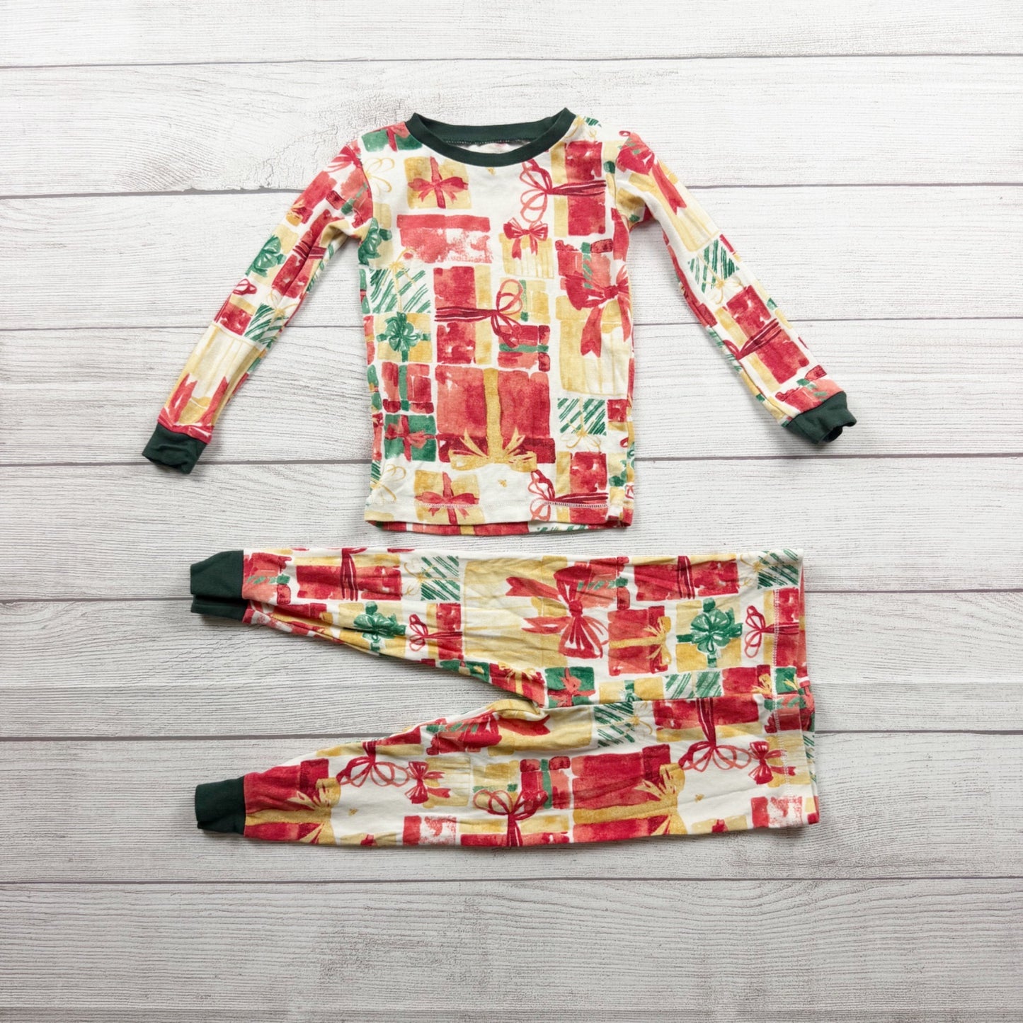 Burts Bees Holiday Pajamas Set Gift Present Print Organic Cotton 18-24 Months