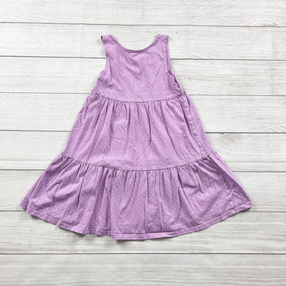 H&M Girls Dress Purple Polka Dot Tiered Sleeveless 6-8 Years