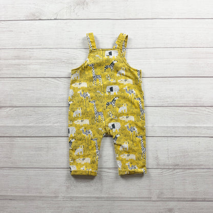 Wonder Nation Baby Yellow Jungle Print Overalls 6-9 Months