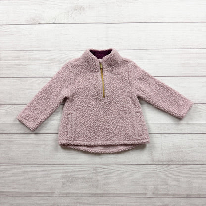 Old Navy Toddler Sherpa Quarter Zip Pullover Sweater Warm Cozy Pink 2T