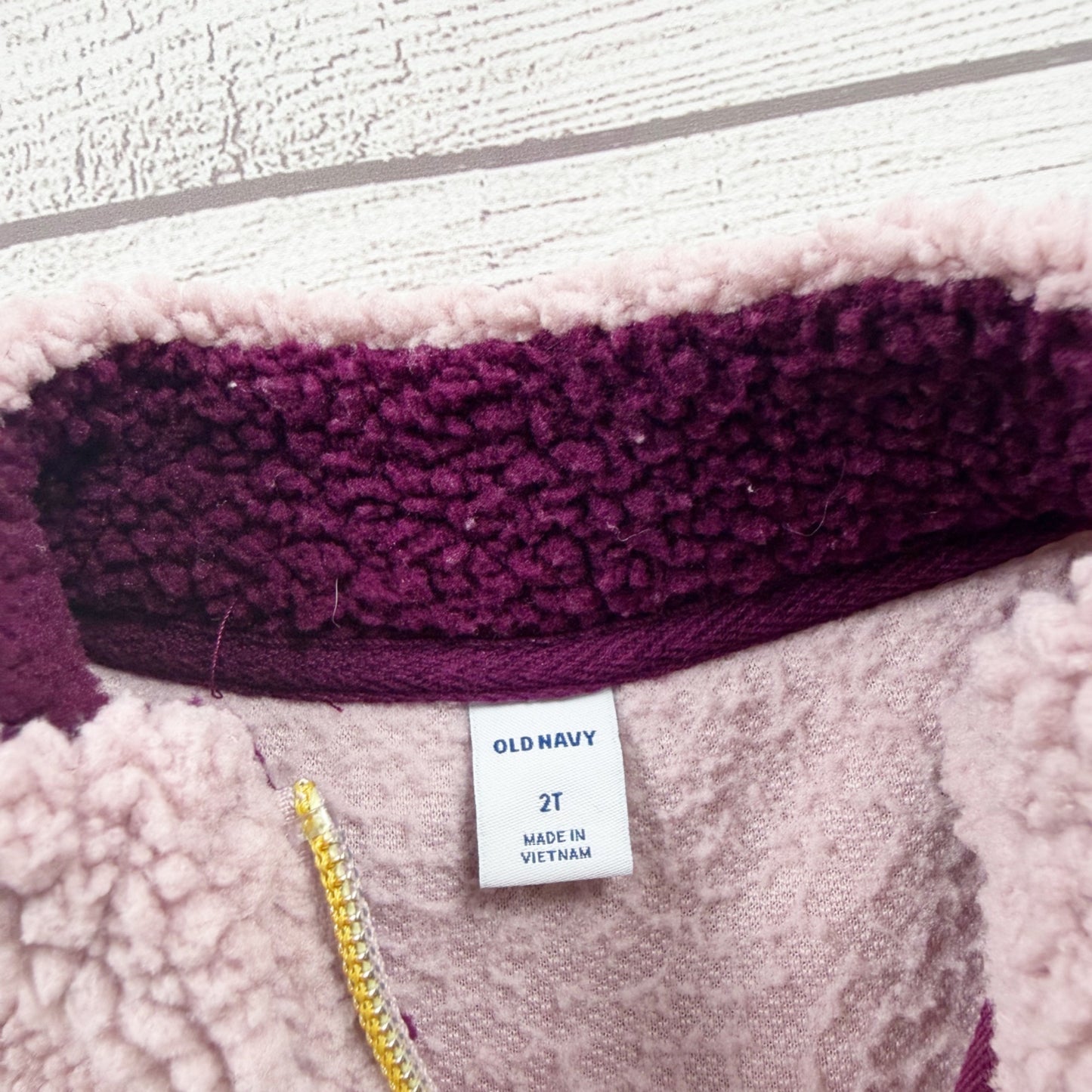 Old Navy Toddler Sherpa Quarter Zip Pullover Sweater Warm Cozy Pink 2T