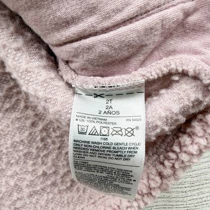 Old Navy Toddler Sherpa Quarter Zip Pullover Sweater Warm Cozy Pink 2T