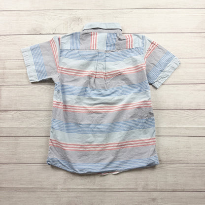 Vineyard Vines Boys Whale Shirt Button Down Striped Short Sleeve M 12-14