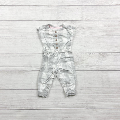 Carter's Baby Girls Gray White Plaid Sleeveless Romper 0-3 Months