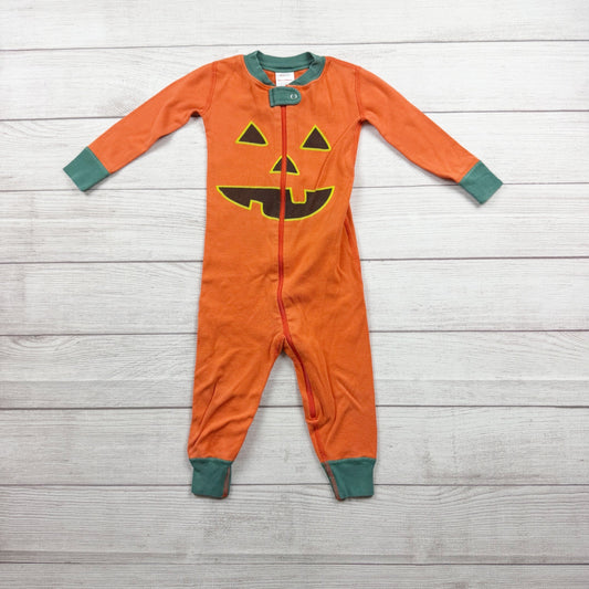 Hanna Andersson Organic Cotton Pumpkin Pajamas Long Sleeve Zip Sleepwear 2T