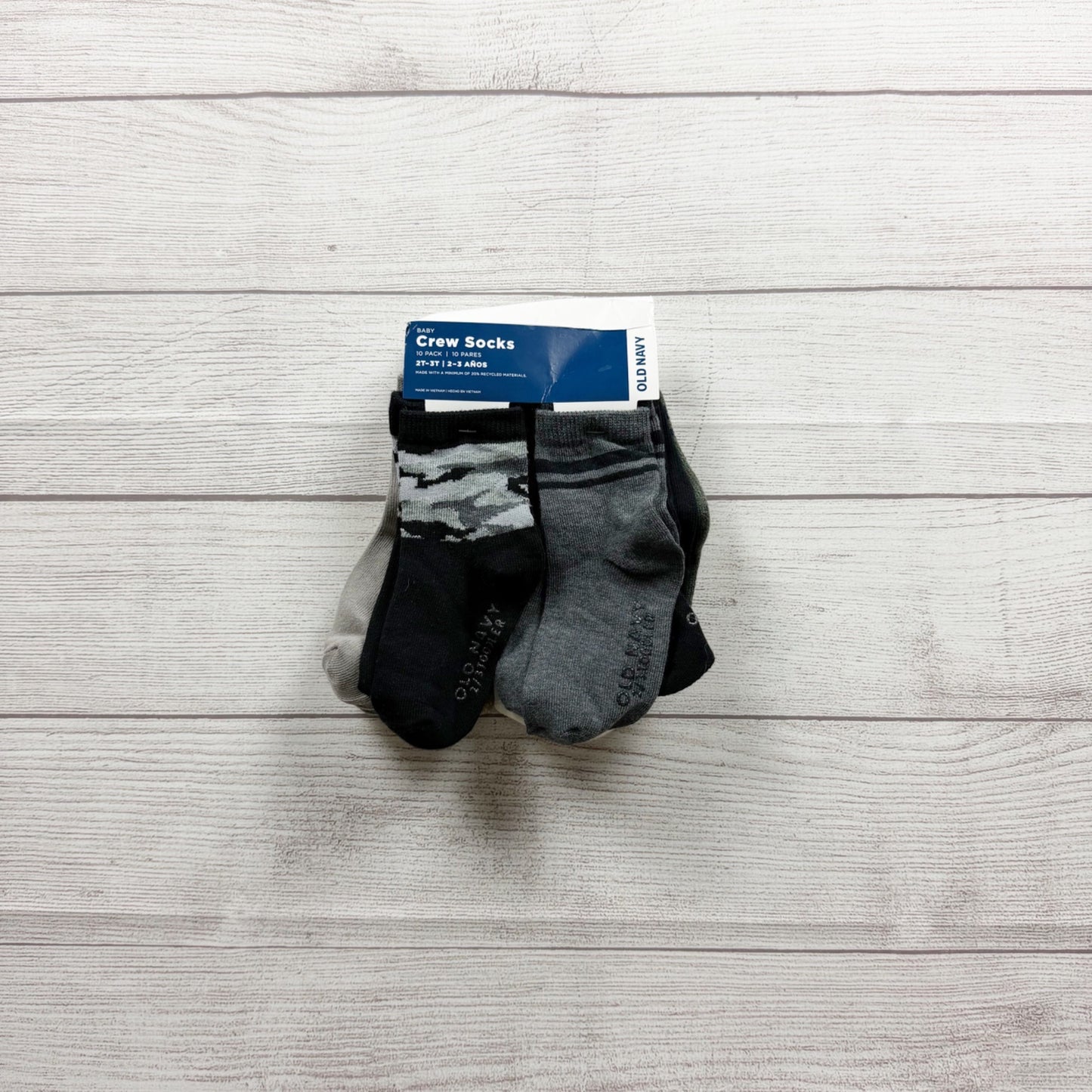 Old Navy Toddler Boys’ 10 Pack Crew Socks Assorted Colors NWT 2T-3T