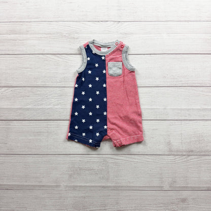 Carter's Baby Sleeveless Romper Stars Stripes Red Blue One Piece 0-3 Months