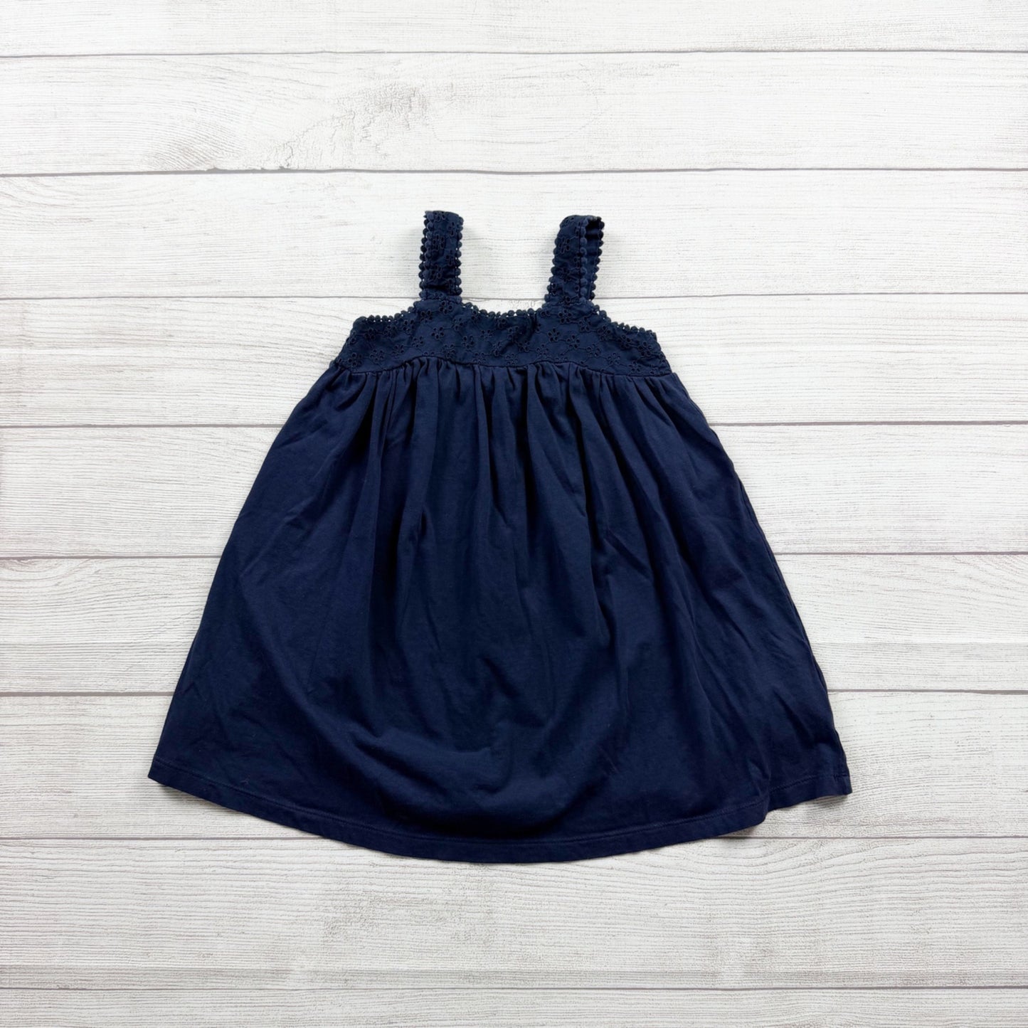Baby Gap Navy Sundress Girls Eyelet Lace Trim Sleeveless Summer Dress 4T