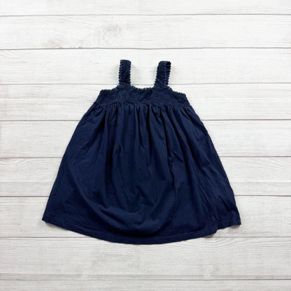 Baby Gap Navy Sundress Girls Eyelet Lace Trim Sleeveless Summer Dress 4T
