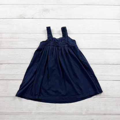 Baby Gap Navy Sundress Girls Eyelet Lace Trim Sleeveless Summer Dress 4T