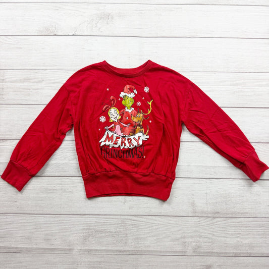 Old Navy Kids Merry Grinchmas Christmas Sweater Pullover Red S 6-7