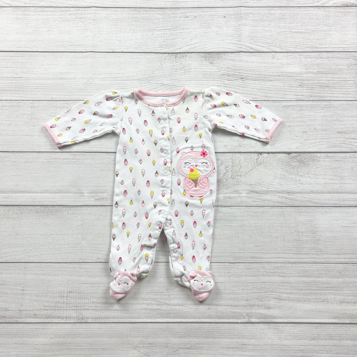 Just One You Carter's Ice Cream Print Footed Infant Sleeper Pajamas 0-3 Months