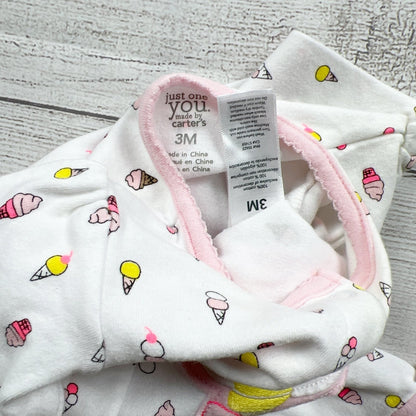 Just One You Carter's Ice Cream Print Footed Infant Sleeper Pajamas 0-3 Months