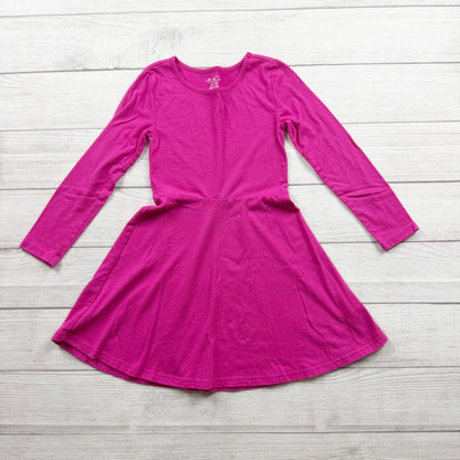 The Children's Place Girls Long Sleeve Pink Skater Dress S 5-6