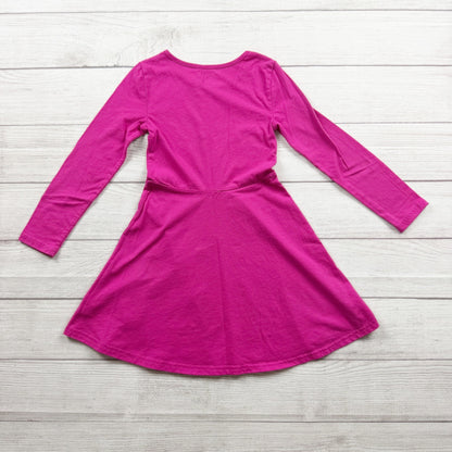 The Children's Place Girls Long Sleeve Pink Skater Dress S 5-6