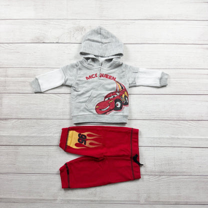 Disney Baby Cars Outfit Set Hoodie Pants 2 Piece Lightning McQueen 3-6 Months
