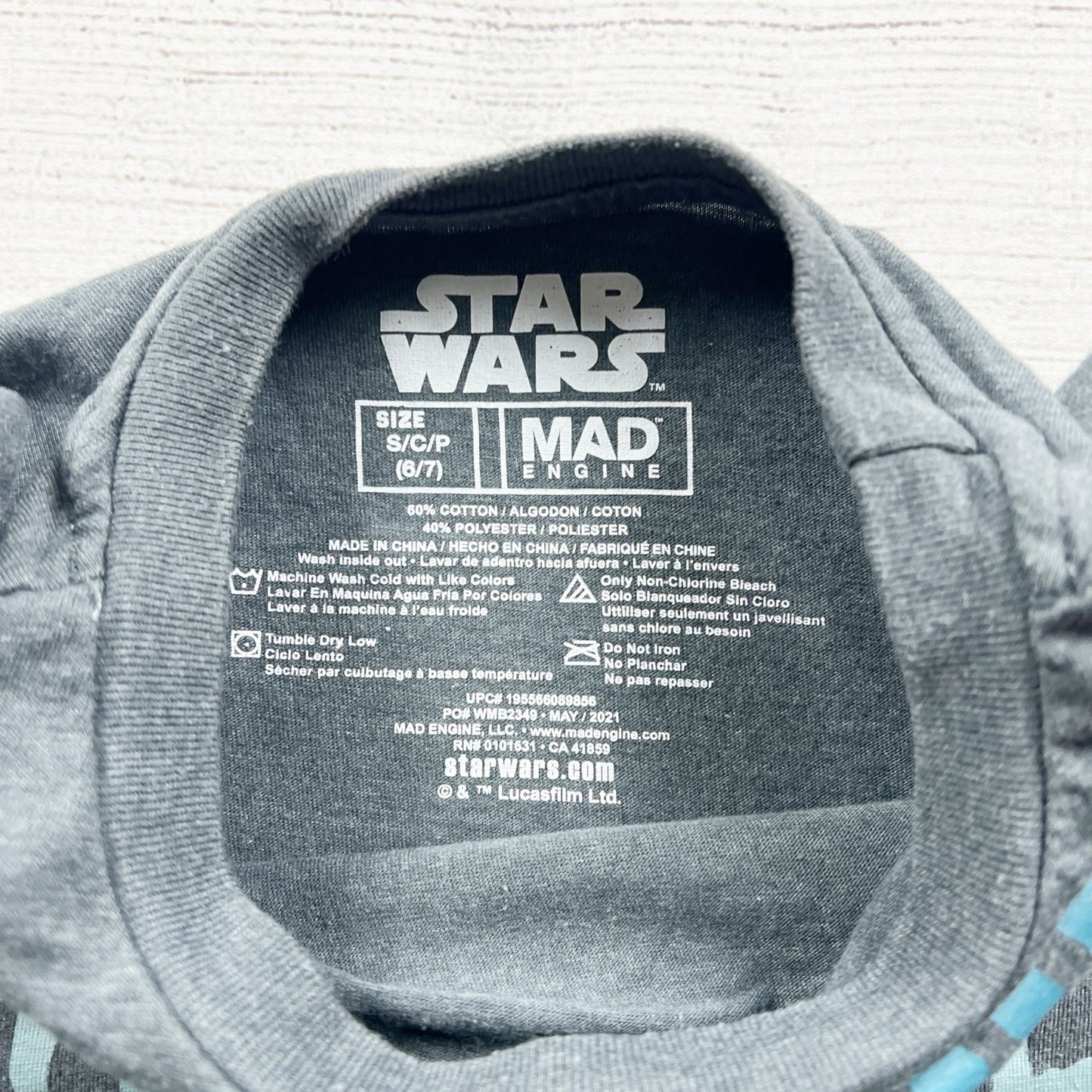 Star Wars Graphic Tee Baby Yoda Stay Chill Design Mad Engine S 6-7
