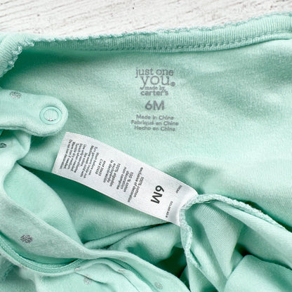 Just One You By Carter's Baby Footed Pajamas Mint Green Long Sleeve 3-6 Months