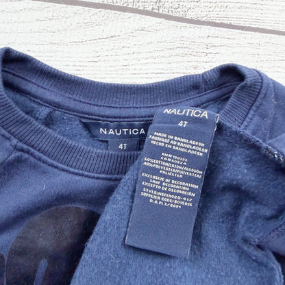 Nautica Toddler Girls Navy Sweatshirt Dress Short Sleeve Heart Logo 4T