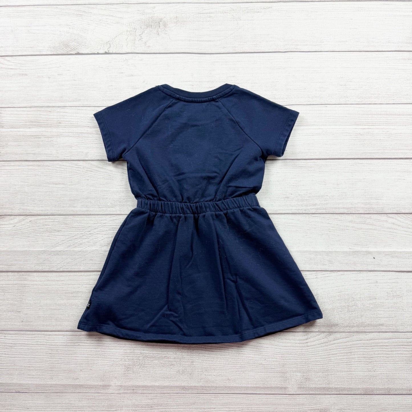 Nautica Toddler Girls Navy Sweatshirt Dress Short Sleeve Heart Logo 4T