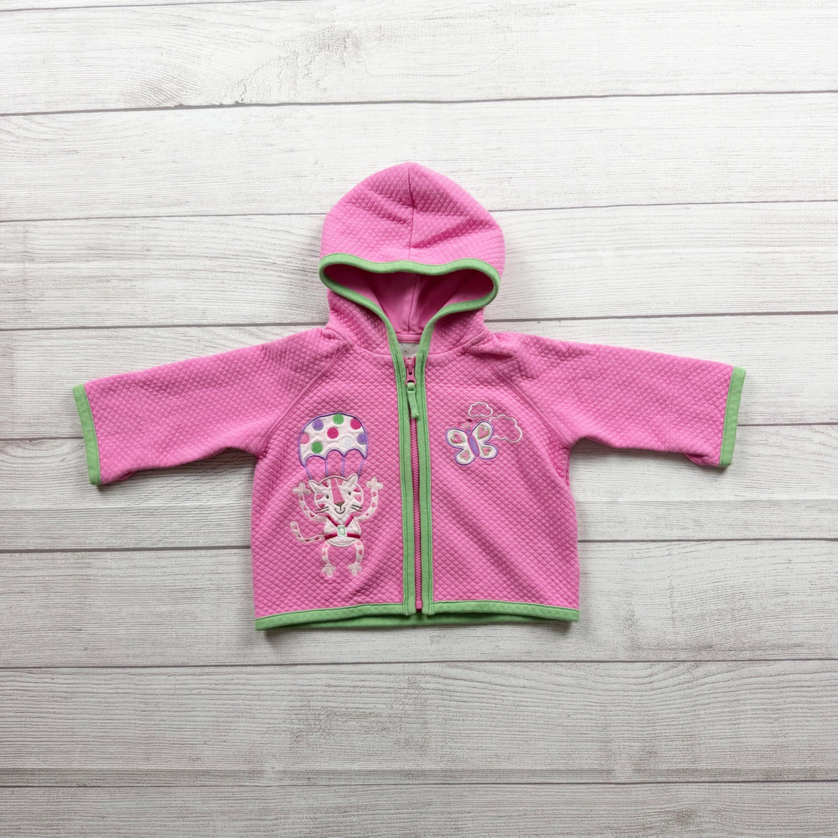 Hanna Andersson Pink Hooded Baby Jacket Soft Cotton Blend 3-6 Months