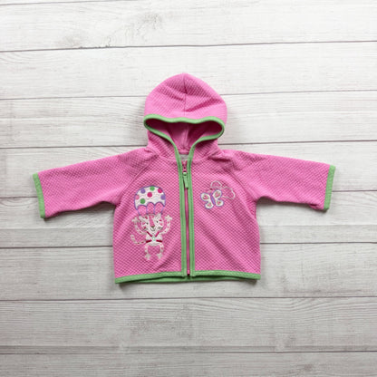 Hanna Andersson Pink Hooded Baby Jacket Soft Cotton Blend 3-6 Months