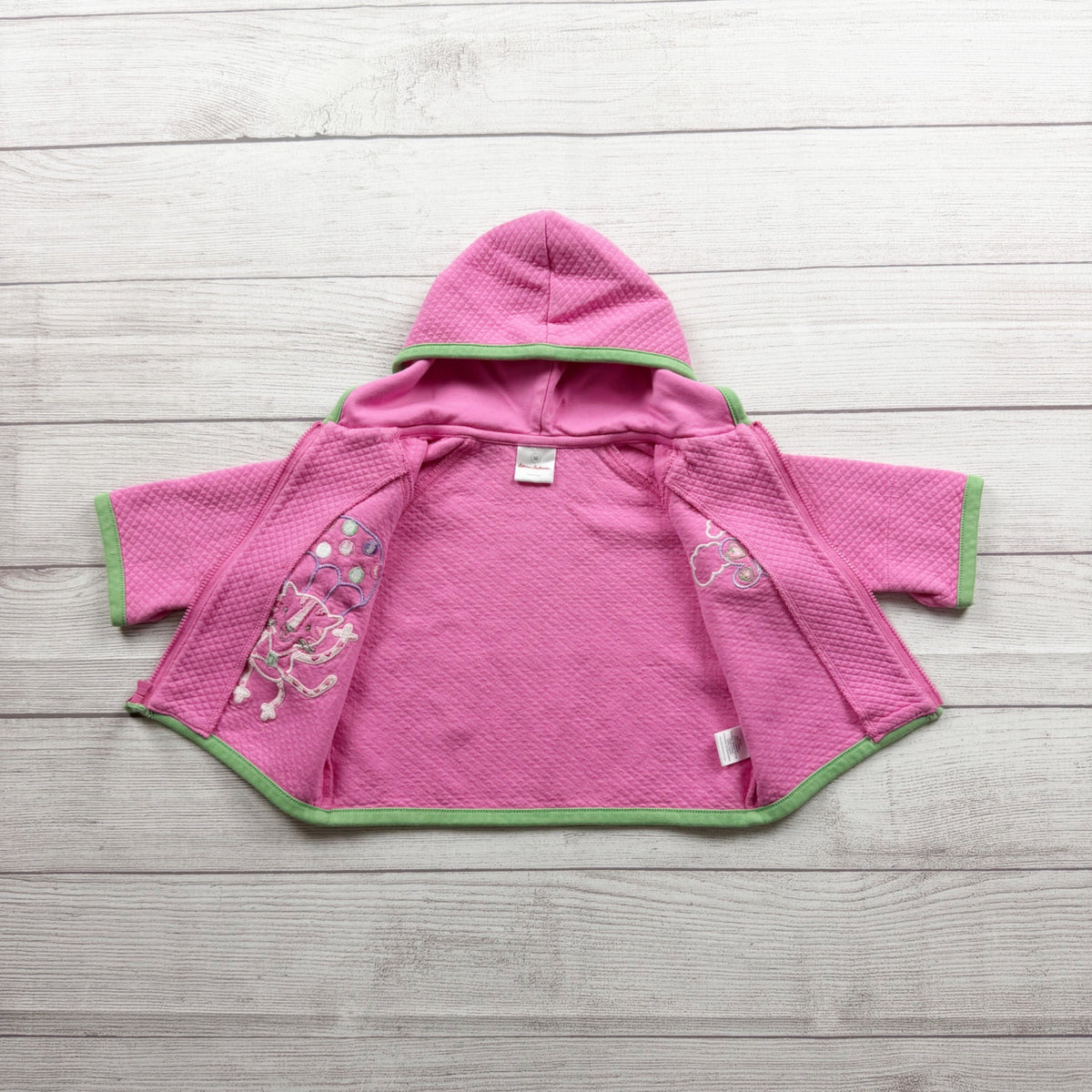 Hanna Andersson Pink Hooded Baby Jacket Soft Cotton Blend 3-6 Months