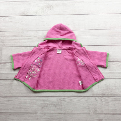 Hanna Andersson Pink Hooded Baby Jacket Soft Cotton Blend 3-6 Months