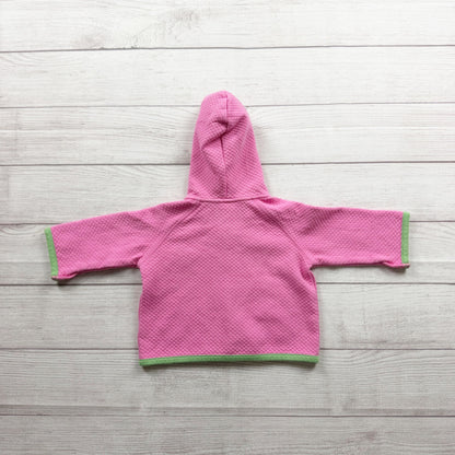 Hanna Andersson Pink Hooded Baby Jacket Soft Cotton Blend 3-6 Months