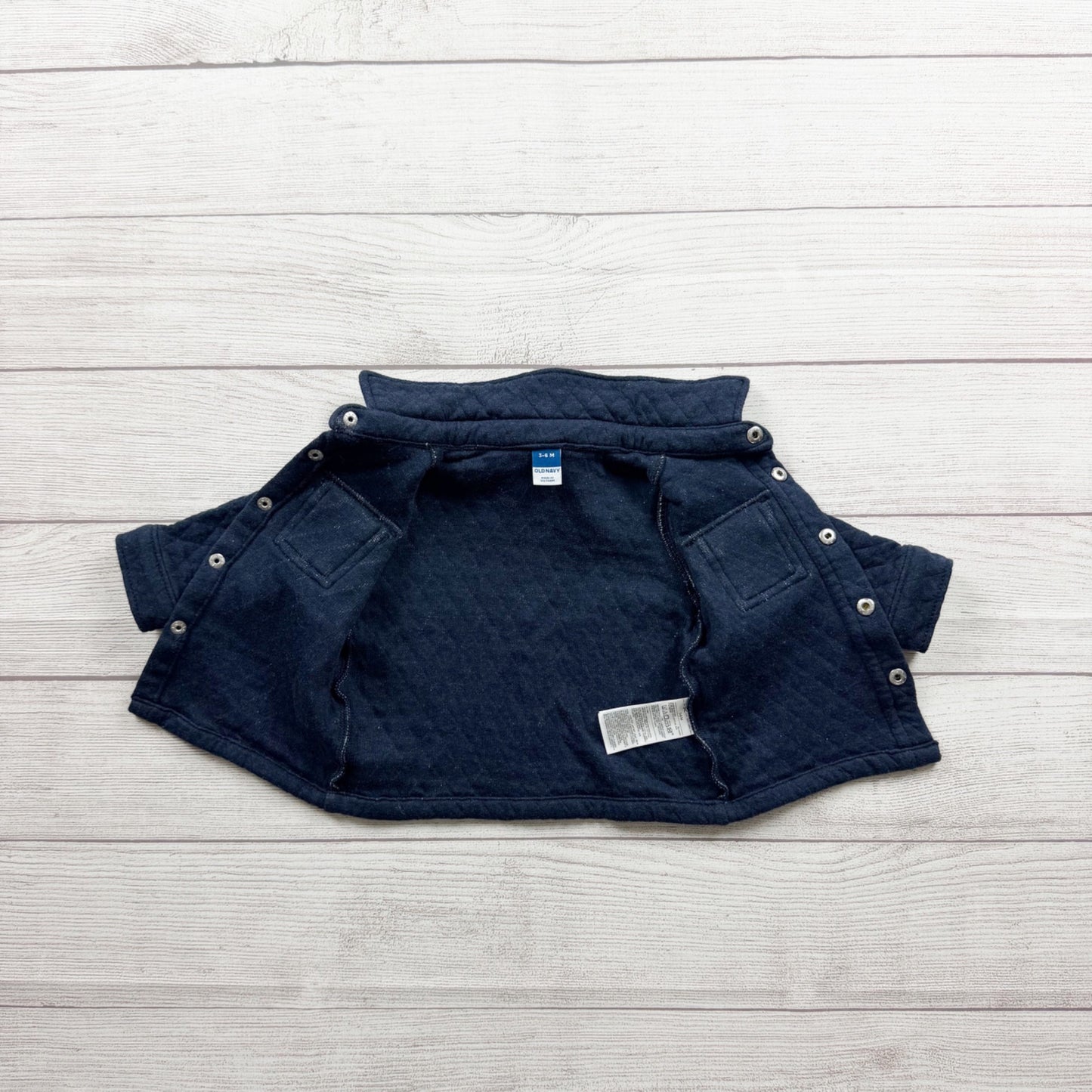 Old Navy Baby Quilted Long Sleeve Jacket Snap Closure Shacket 3-6 Months