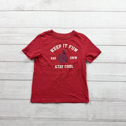 Wonder Nation Boys T-Shirt “Keep It Fun Stay Cool” Graphic Tee Short Sleeve 6