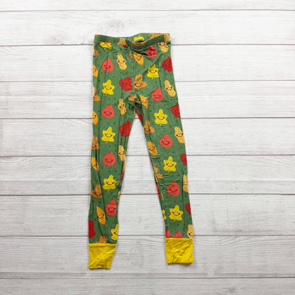 Kiki + Lulu Kids Pajama Set Fall Leaves Print Organic Bamboo Green 5-6