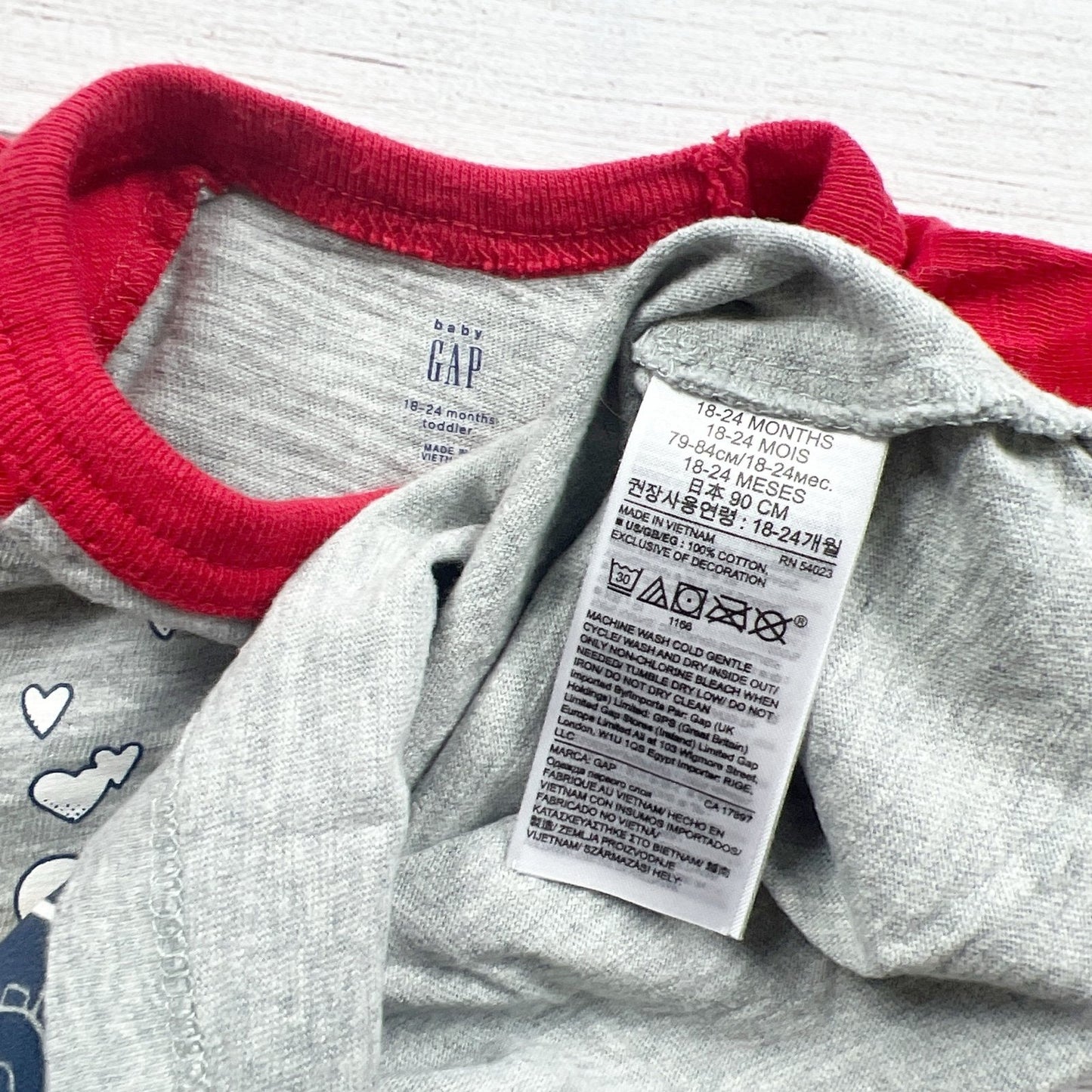 Baby Gap Toddler Boys Raglan Shirt “I Dig You” Excavator Graphic 18-24 Months