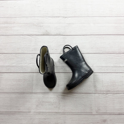 Lone Cone Black Rubber Rain Boots Waterproof Durable Easy Pull-On Handles 8