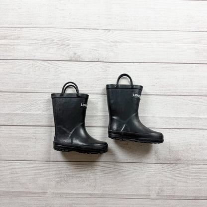Lone Cone Black Rubber Rain Boots Waterproof Durable Easy Pull-On Handles 8
