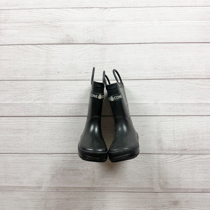 Lone Cone Black Rubber Rain Boots Waterproof Durable Easy Pull-On Handles 8