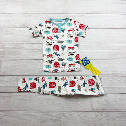 Kickee Pants Kids Farm Themed Pajama Set Soft Bamboo Viscose NWT 5