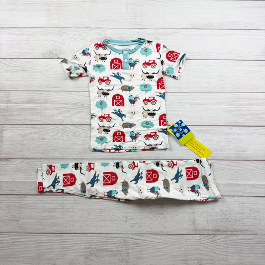 Kickee Pants Kids Farm Themed Pajama Set Soft Bamboo Viscose NWT 5