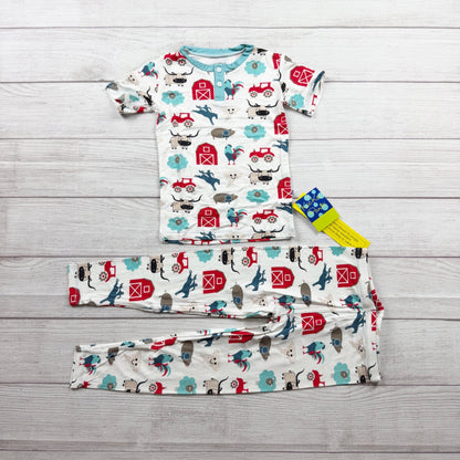 Kickee Pants Kids Farm Themed Pajama Set Soft Bamboo Viscose NWT 5