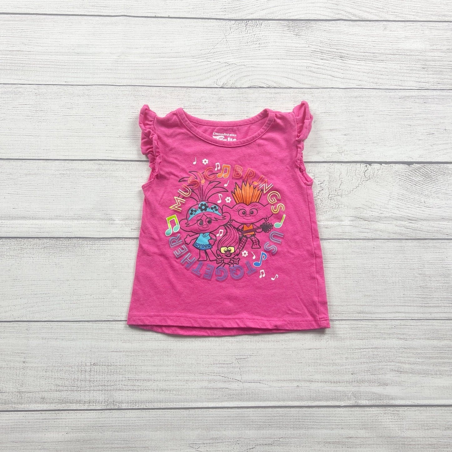 DreamWorks Trolls World Tour Shirt Flutter Tee “Music Brings Us Together” 3T