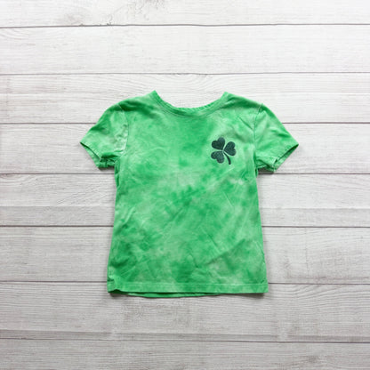 Celebrate! St Patricks Day Glitter Green Clover Graphic Tie Dye T-Shirt M 8