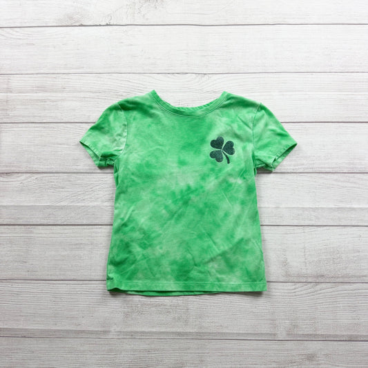 Celebrate! St Patricks Day Glitter Green Clover Graphic Tie Dye T-Shirt M 8