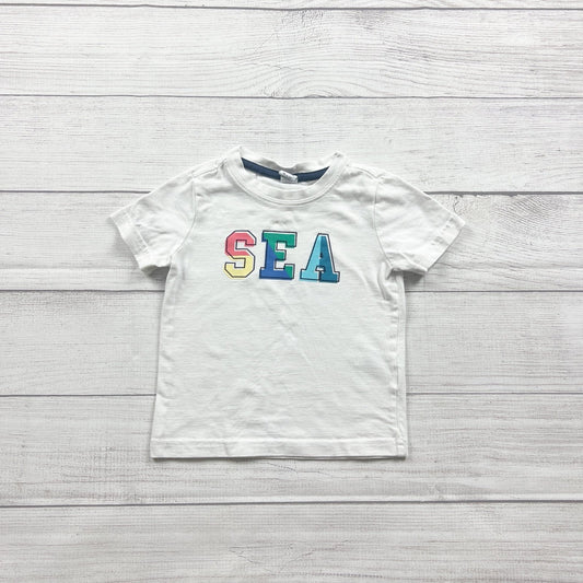Janie And Jack SEA Graphic White Short Sleeve Toddler Tee 18-24 Months