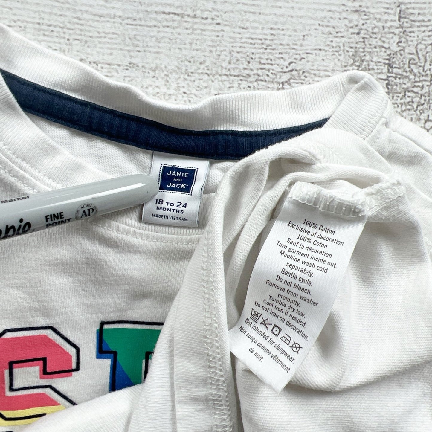 Janie And Jack SEA Graphic White Short Sleeve Toddler Tee 18-24 Months