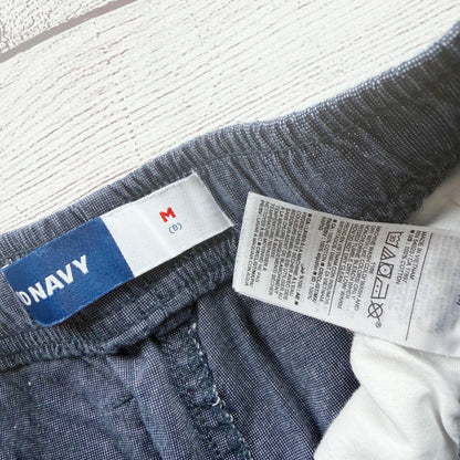Old Navy Boys Elastic Waist Chambray Shorts Drawstring Blue Lightweight M 8