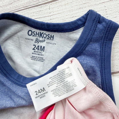 OshKosh Bgosh Gradient Ombre Tank Top Boys Blue White Red NWT 18-24 Months