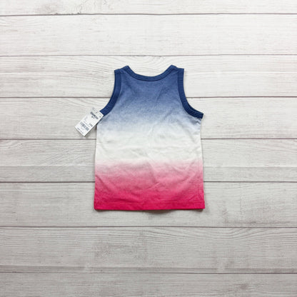 OshKosh Bgosh Gradient Ombre Tank Top Boys Blue White Red NWT 18-24 Months